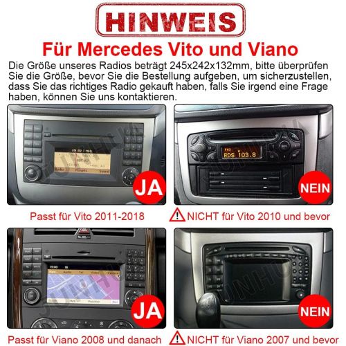  [아마존베스트]Junhua 7 Inch Android 10 Dual Tuner 2+32GB Radio Carplay + Android Car Bluetooth 5.0 Rohm-DSP Car Radio DVD GPS for Mercedes Benz A/B Class W169 W245 Vito Viano GPS Navigation Radio DAB+