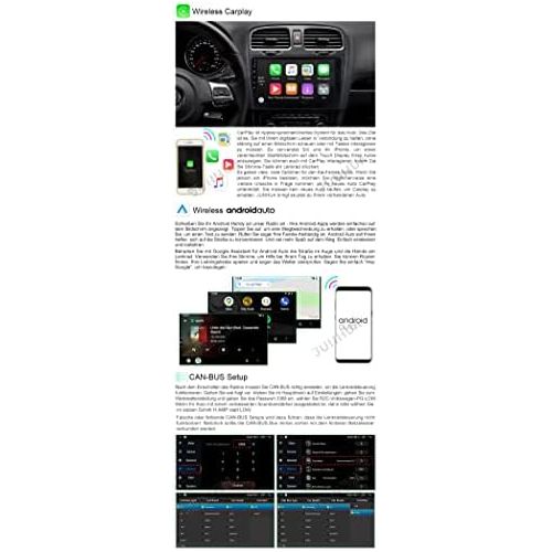  [아마존베스트]Junhua 9 Inch Android 10.0 8-Core 4+64GB Android Car + Carplay GPS Car Radio Navigation for VW Passat B6 Golf 5 6 Touran Tiguan Transporter T5 Polo Caddy Skoda Seat BT DAB+ WiFi 4G OBD2