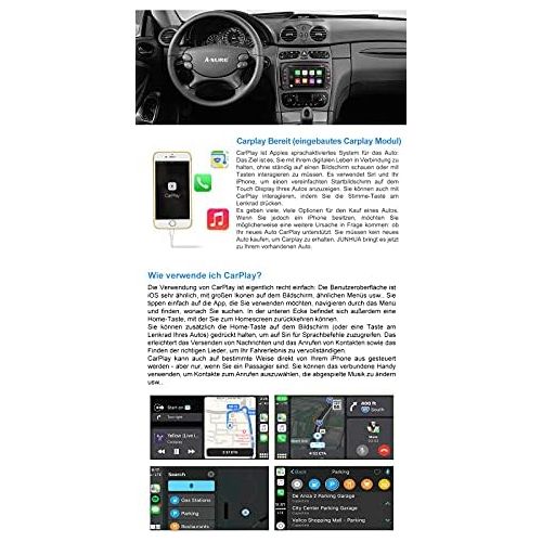  [아마존베스트]Junhua Android 10 Carplay + Android Car 2G + 32GB Rohm-DSP Bluetooth 5.0 Dual Tuner Car Radio 7 Inch DVD GPS Navigation for Mercedes Benz C/CLK Class W203 W209 C209 W209 W463 DAB+ WiFi 4G