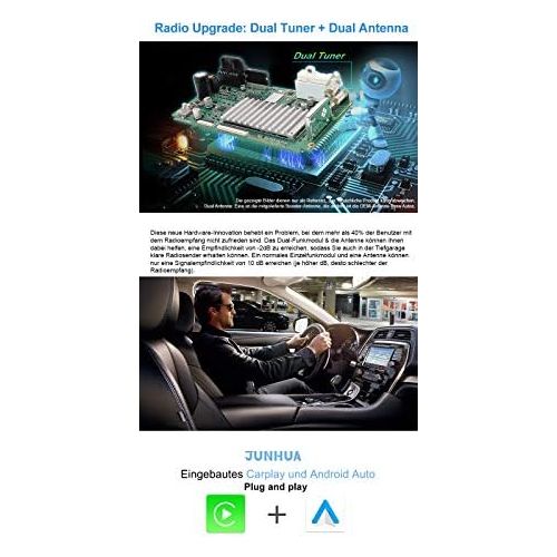  [아마존베스트]Junhua Android 10 Carplay + Android Car 2G + 32GB Rohm-DSP Bluetooth 5.0 Dual Tuner Car Radio 7 Inch DVD GPS Navigation for Mercedes Benz C/CLK Class W203 W209 C209 W209 W463 DAB+ WiFi 4G