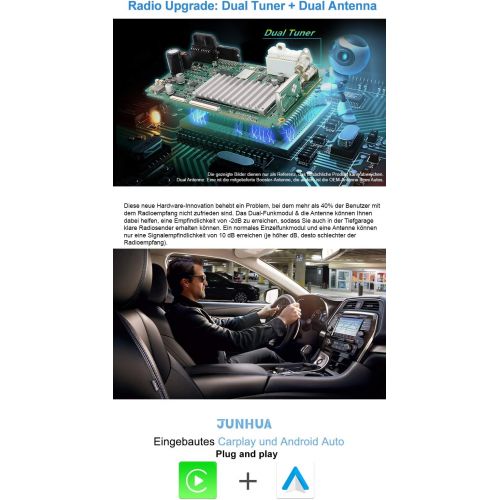  [아마존베스트]Junhua Android 10 Carplay + Android Car 2G + 32GB Rohm-DSP Bluetooth 5.0 Dual Tuner Car Radio 7 Inch DVD GPS Navigation for Mercedes Benz C/CLK Class W203 W209 C209 W209 W463 DAB+ WiFi 4G