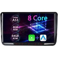 [아마존베스트]Junhua 9 Inch Android 10.0 4GB RAM + 64GB ROM 8-Core Android Car + Carplay DSP Car Radio for VW Passat B6 Touran Polo Golf V VI Skoda Fabia Radio with Navi Bluetooth DAB+ WiFi 4G TPMS OBD