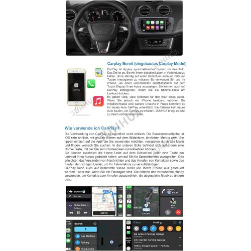  Junhua Android 10.0 Dual Tuner Car Radio Android Car + Carplay 2G + 32GB Quad Core Rohm DSP Bluetooth 5.0 with Navigation 7 Inch DVD GPS WiFi WLAN OBD2 AUX for Seat Ibiza 2009 2013