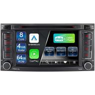 Junhua Built in DAB+ Android 10.0 8 Core 4GB RAM + 64GB ROM Car Radio DVD GPS Navigation for VW T5 Touareg I II 7LA, 7L6, 7L7 TPMS DVR Supports Bluetooth 5.0 WiFi 4G USB MP3