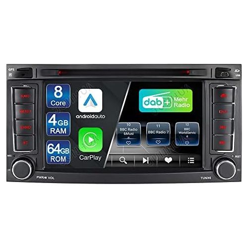  Junhua Built in DAB+ Android 10.0 8 Core 4GB RAM + 64GB ROM Car Radio DVD GPS Navigation for VW T5 Touareg I II 7LA, 7L6, 7L7 TPMS DVR Supports Bluetooth 5.0 WiFi 4G USB MP3