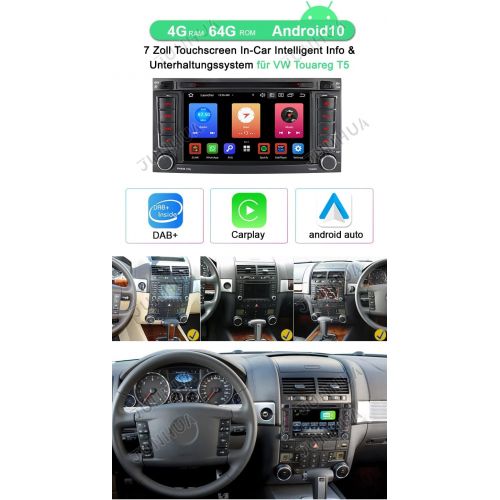  Junhua Built in DAB+ Android 10.0 8 Core 4GB RAM + 64GB ROM Car Radio DVD GPS Navigation for VW T5 Touareg I II 7LA, 7L6, 7L7 TPMS DVR Supports Bluetooth 5.0 WiFi 4G USB MP3