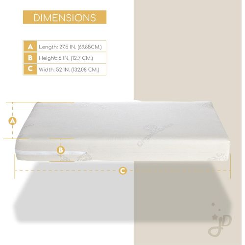  Juniper Dreams 5 Certifirm Crib Mattress 2-Stage Dual Firmness Infant and Toddler Bed Mattress Hypoallergenic and Water-Repellent CertiPUR-US Certified Baby Bed Mattress for Cribs