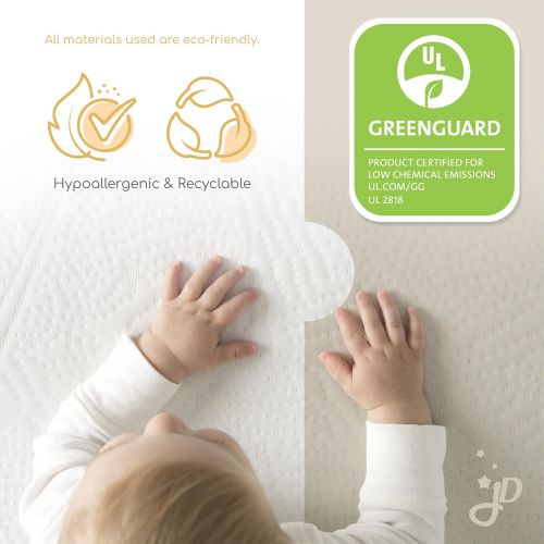  Juniper Dreams 5 Certifirm Crib Mattress 2-Stage Dual Firmness Infant and Toddler Bed Mattress Hypoallergenic and Water-Repellent CertiPUR-US Certified Baby Bed Mattress for Cribs