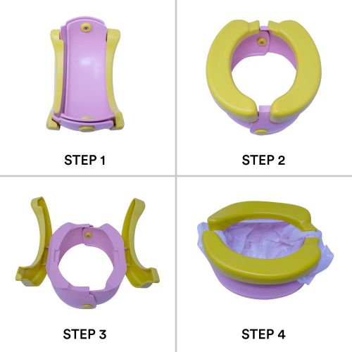  [아마존베스트]Junju Banana Portable Travel Potty Training Seat for Toddler - Folding Kids Trainer Seats for Baby Boys & Girls - Easy to Use Summer Infant Foldable Toilet On The Go Chair for Todd