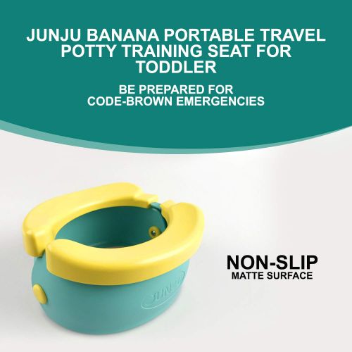  [아마존베스트]Junju Banana Portable Travel Potty Training Seat for Toddler - Folding Kids Trainer Seats for Baby Boys & Girls - Easy to Use Summer Infant Foldable Toilet On The Go Chair for Todd