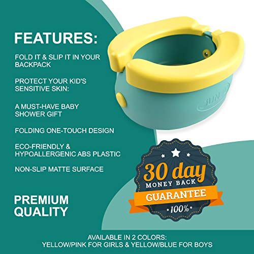  [아마존베스트]Junju Banana Portable Travel Potty Training Seat for Toddler - Folding Kids Trainer Seats for Baby...