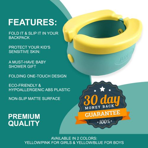  [아마존베스트]Junju Banana Portable Travel Potty Training Seat for Toddler - Folding Kids Trainer Seats for Baby...