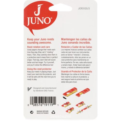  Juno JCR3125/3 Bass Clarinet Reeds - 2.5 (3-pack)