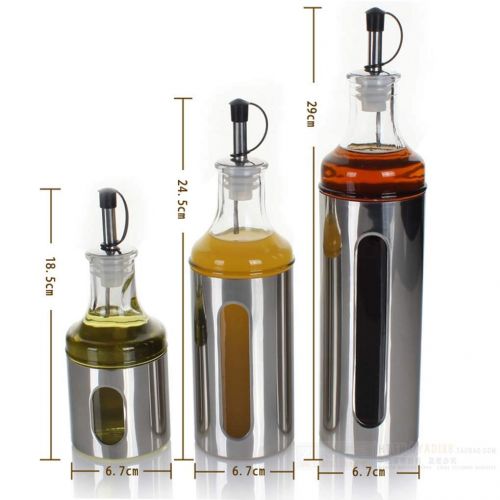  Junson Seasoning box, Glass Jars, Glass Oiler Soy Sauce Vinegar Bottle, Spice Rack Kitchen Storage (Size : Small)