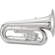 Jupiter JTU1030MS Intermediate Convertible Left Shoulder Marching Tuba - Silver-plated