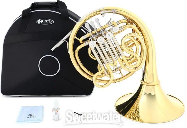  Jupiter JHR1110D Intermediate Double French Horn with String Linkage and Detachable Bell - Clear Lacquer