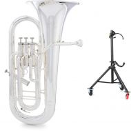 Jupiter JEP1020S Intermediate 4-valve Euphonium and The Hug Stand - Silver-plated