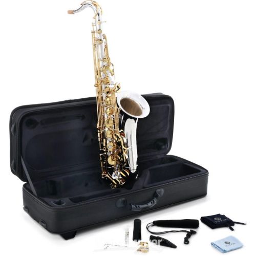  Jupiter JTS1100SG Tenor Saxophone - Silver Plated with Gold Lacquer Keys