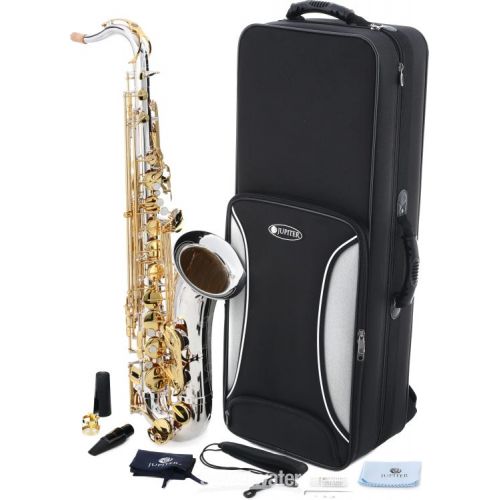  Jupiter JTS1100SG Tenor Saxophone - Silver Plated with Gold Lacquer Keys