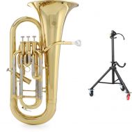 Jupiter JEP1020 Intermediate 4-valve Euphonium and The Hug Stand - Clear Lacquer