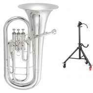 Jupiter JEP700S 3-valve Student Euphonium and The Hug Stand - Silver-plated