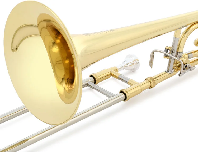  Jupiter JTB1100F Intermediate Trombone - F Attachment - Open Wrap - Clear Lacquer