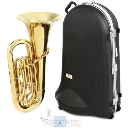  Jupiter JTU700 3/4-size Student BBb Tuba with The Hug Stand and Cover - Clear Lacquer