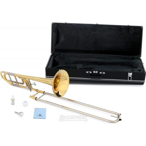  Jupiter JTB1150FO Intermediate Trombone - Red Brass Bell - F Attachment - Clear Lacquer