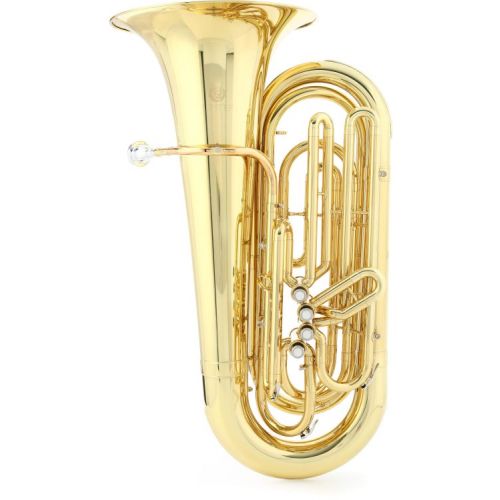  Jupiter JTU1010 Intermediate BBb Tuba and The Hug Stand - Clear Lacquer