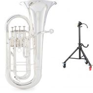 Jupiter JEP1000S Intermediate 4-valve Euphonium and The Hug Stand - Silver-plated