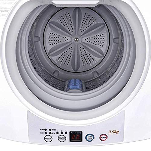  JupiterForce 8lbs Portable Compact Washer Upgraded Mini All in One Washing Machine Electric Automatic Load Laundry Includes Drain Pump for Apartments,Dorm Rooms,RV’s,White and Blac