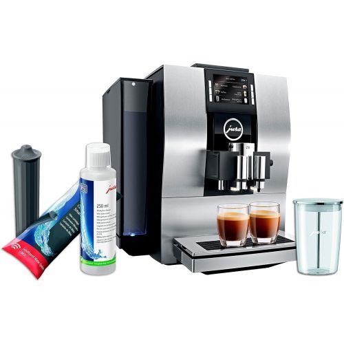  Jura Z6 Automatic Coffe Machine Aluminium Set with Smart Water Filter, Milk System Cleaner and Milk Container