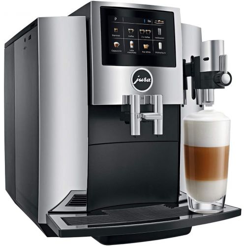  Jura S8 Automatic Coffee Machine Moonlight Silver Set with Smart Water Filter, Milk System Cleaner and Milk Container