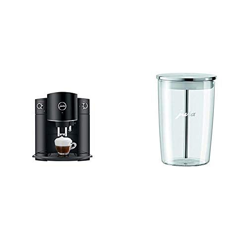  Jura D6 Automatic Coffee Machine, 1, Black & 72570 Glass Milk Container, Clear