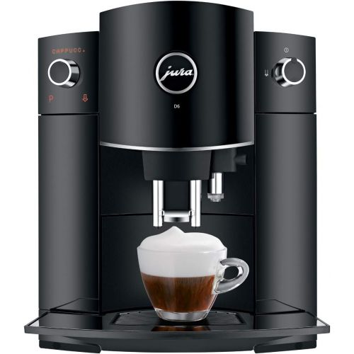  Jura D6 Automatic Coffee Machine, 1, Black & 72570 Glass Milk Container, Clear