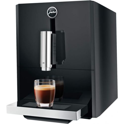  Jura A1 Ultra Compact Coffee Center 15148 with PEP, Piano Black, Includes Glass Milk Container and Bean Canister Bundle (3 Items)