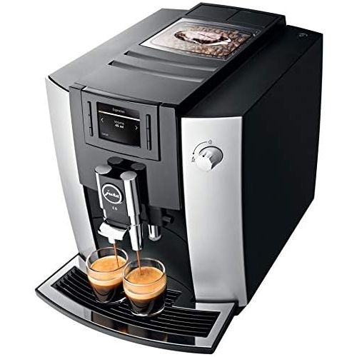  Jura 15070 E6 Automatic Coffee Center, Platinum Includes Filter Cartridge, Cleaning Tablets, Frothing Pitcher, Coffee Beans and 2 Ceramic Cups and Saucers