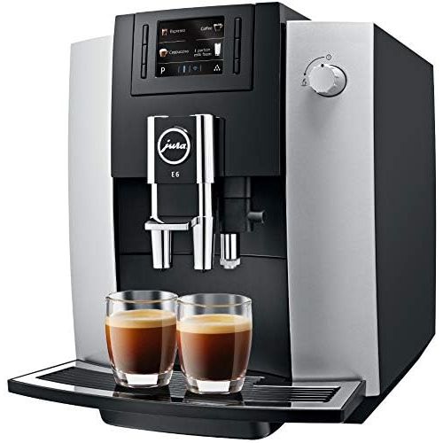  Jura 15070 E6 Automatic Coffee Center, Platinum Includes Filter Cartridge, Cleaning Tablets, Frothing Pitcher, Coffee Beans and 2 Ceramic Cups and Saucers