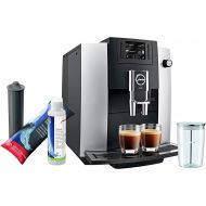 Jura E6 Platinum Automatic Coffee Machine Set with Smart Water Filter, Milk System Cleaner and Milk Container