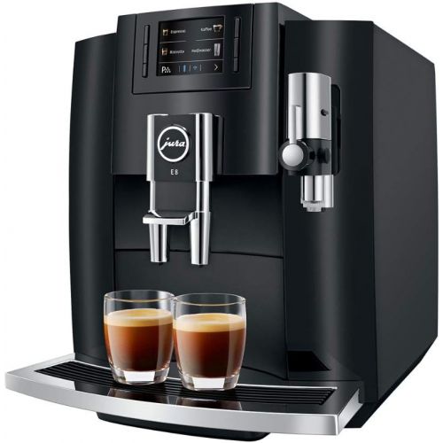  [아마존베스트]Jura E8 Automatic Coffee Machine (15270, Piano Black) Bundle with Glass Milk Container (2 Items)