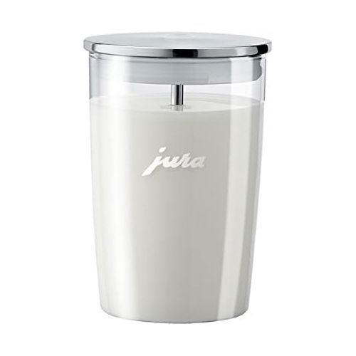  Jura D6 Automatic Coffee Machine, 1, Black & 72570 Glass Milk Container, Clear