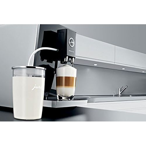  Jura D6 Automatic Coffee Machine, 1, Black & 72570 Glass Milk Container, Clear