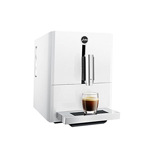  Jura A1 Ultra Compact Coffee Center with P.E.P. (White) Includes Jura Cleaning Tablets, Jura CLEARYL Blue Water Filter Cartridge, Handheld Milk Frother and Set of Two Cups and Sauc
