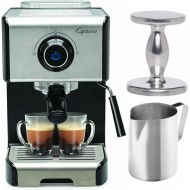 Jura-Capresso Capresso EC300 1200-Watt Espresso and Cappuccino Machine (Black/Stainless Steel) with Frothing Pitcher and Tamper Bundle (3 Items)