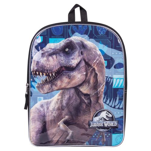  Jurassic World Backpack Combo Set - Jurassic Park Boys 3 Piece Backpack Set - Jurassic World Backpack, Waterbottle and Carabina (Black/Navy)