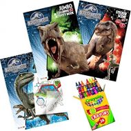 Jurassic World Coloring and Trace Book Set with Stickers (3 Books) + 24 Crayola Crayons