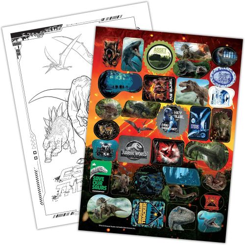  Bendon Coloring and Activity Book with Crayons, Jurassic World Fallen Kingdom