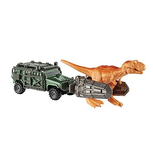 디즈니 MATCHBOX JURASSIC WORLD DINO TRANSPORTERS TYRANNO-HAULER Vehicle and figure