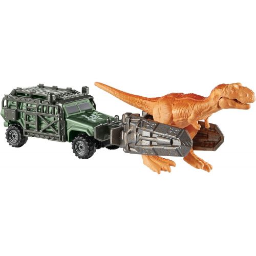 디즈니 MATCHBOX JURASSIC WORLD DINO TRANSPORTERS TYRANNO-HAULER Vehicle and figure