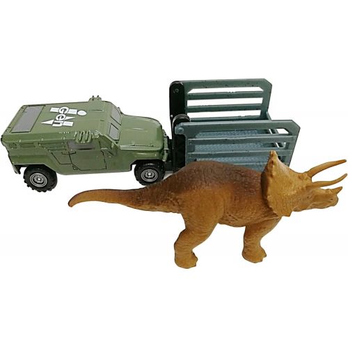 디즈니 MATCHBOX JURASSIC WORLD DINO TRANSPORTERS TRICERA-TRACKER Vehicle and figure